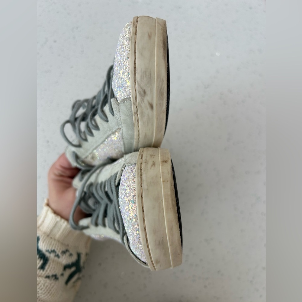 P448 John Iridescent Glitter Sneakers Sz 39 / US 8.5 - Picture 9 of 11
